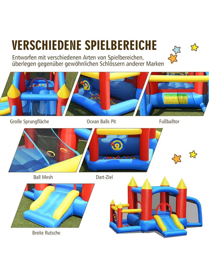 COSTWAY Hüpfburg mit 450W Gebläse in Bunt günstig kaufen onesize