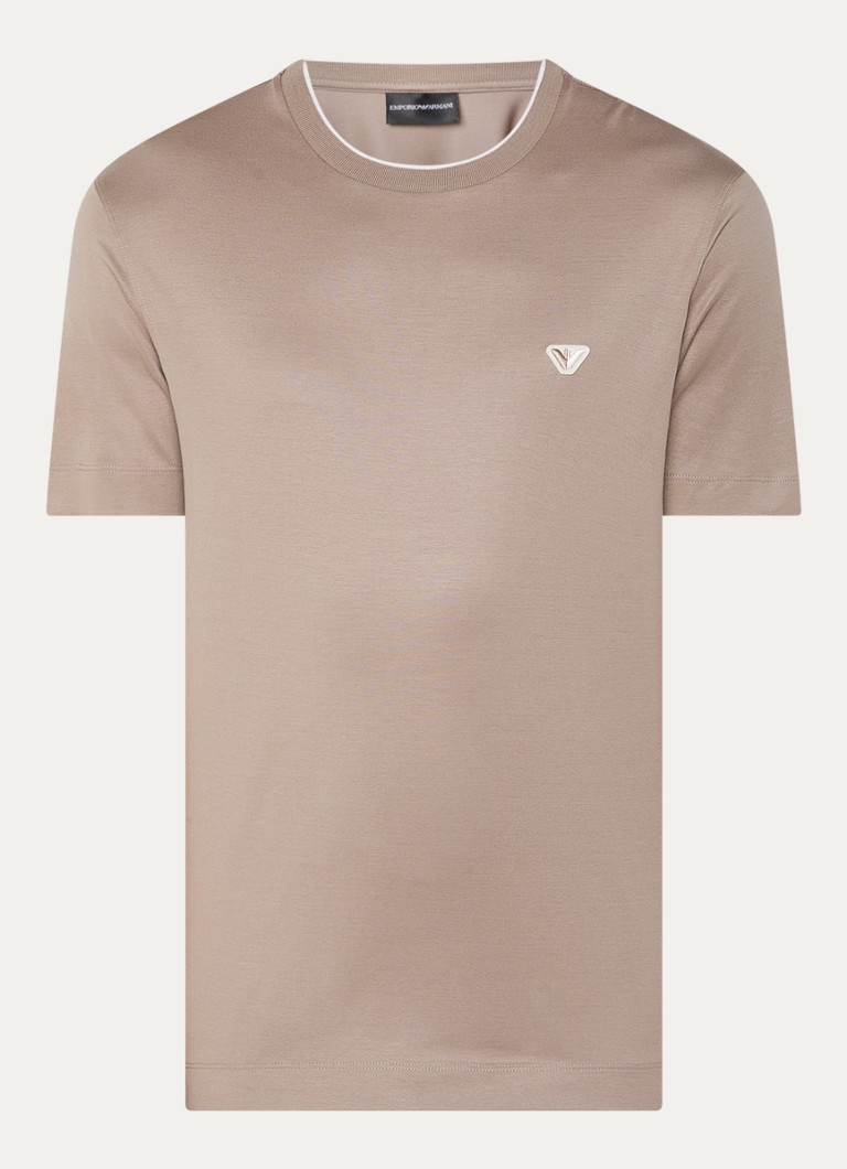 „Emporio Armani“ marškinėliai iš liocelio mišinio su siuvinėtu logotipu