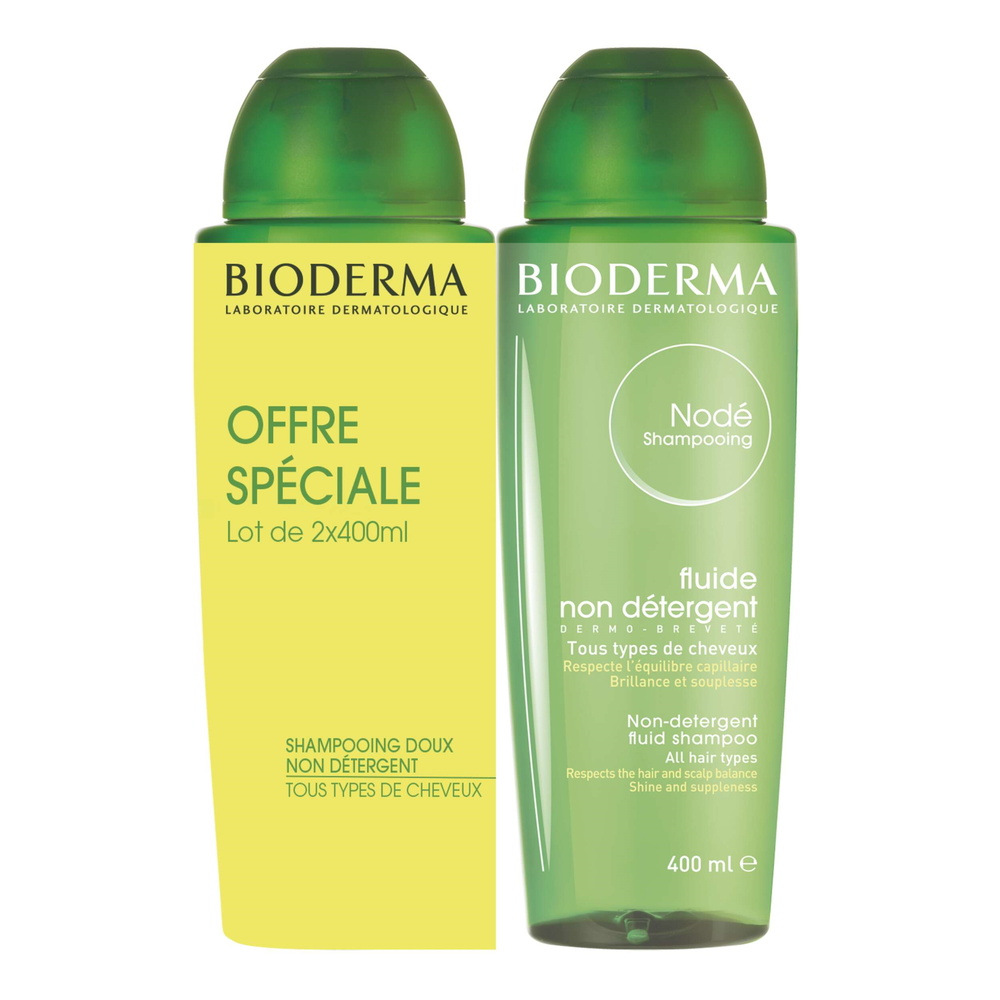 Bioderma Nodé Fluide shampoing sans sulfate cuirchevelu sensible - Lot de 2 Shampooing