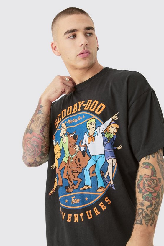 Oversize T-Shirt mit lizenziertem Scooby Doo Velours Print