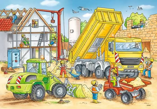 Kinderpuzzle ab 4 Jahren - Viel zu tun auf der Baustelle - 24 Teile