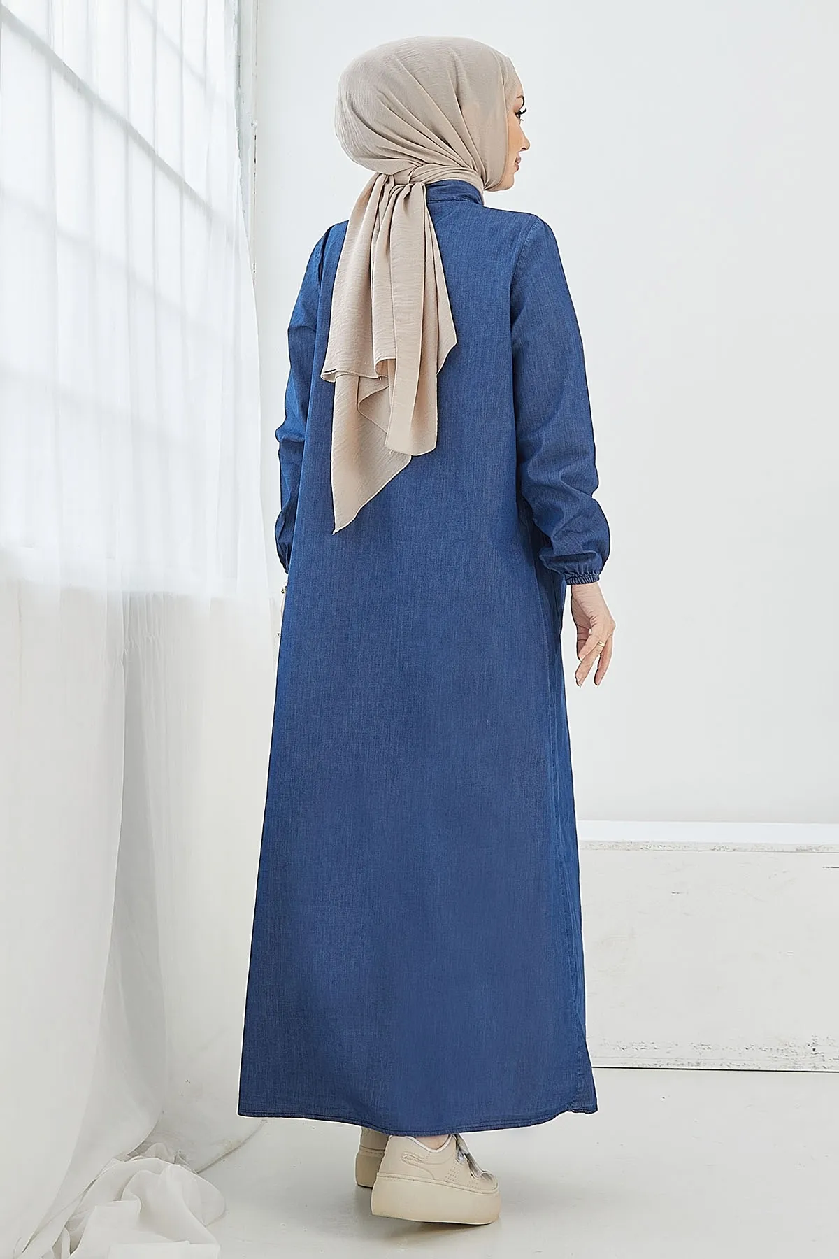 InStyle  Mayra Robe Denim-Kleid mit Tasche – Blau