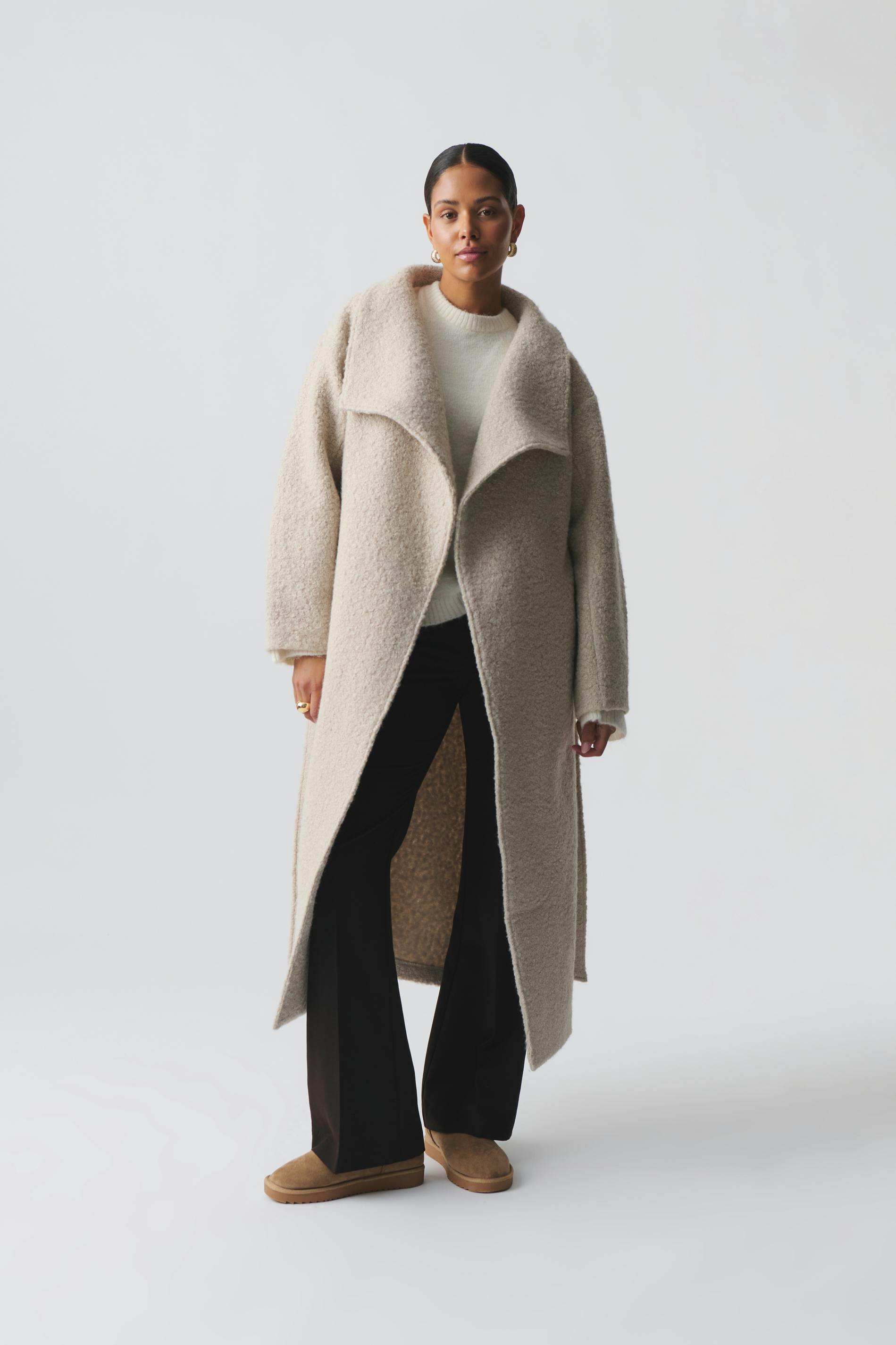 Soft boucle long coat