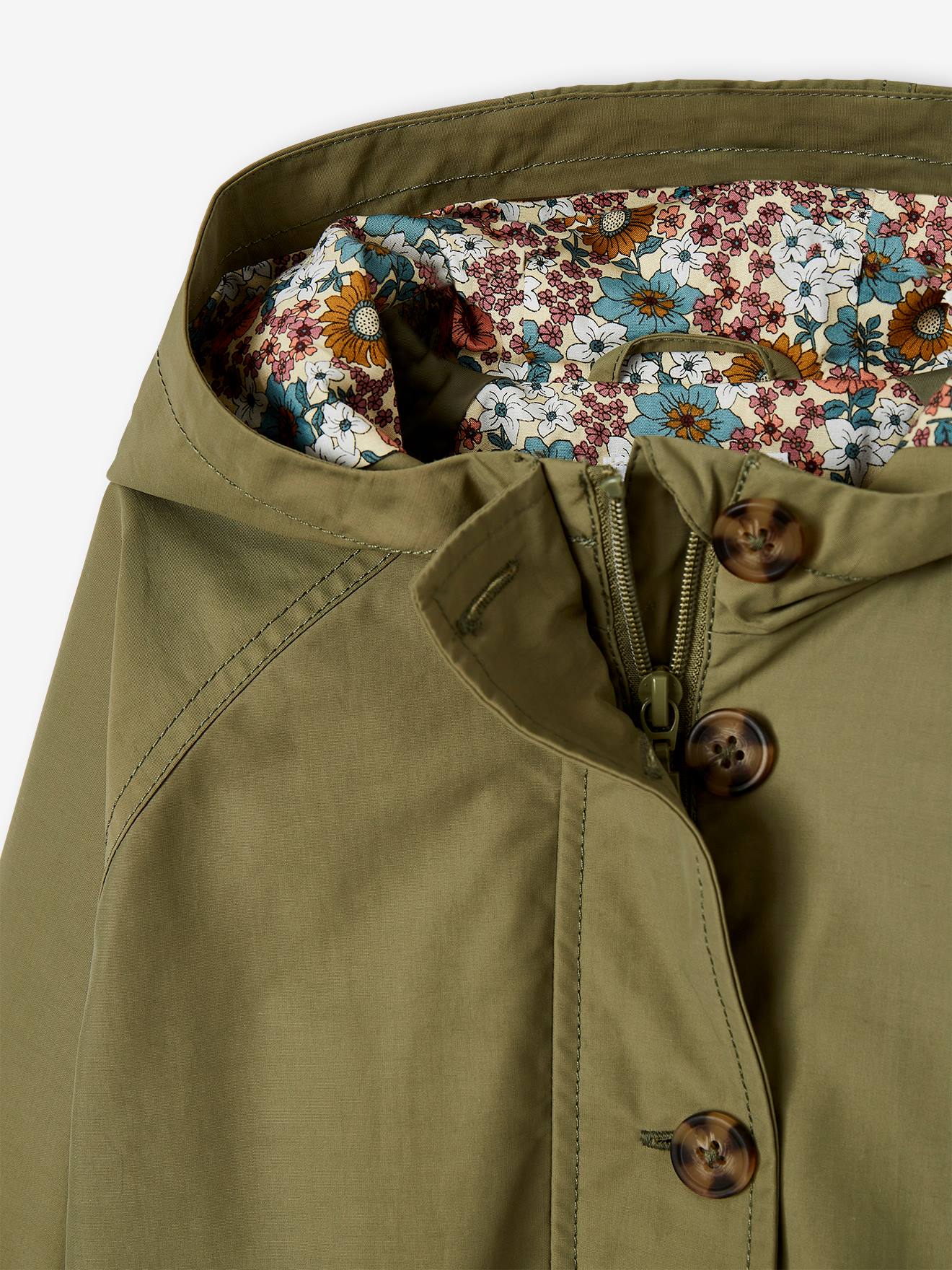 Trench à capuche mi-saison fille beige