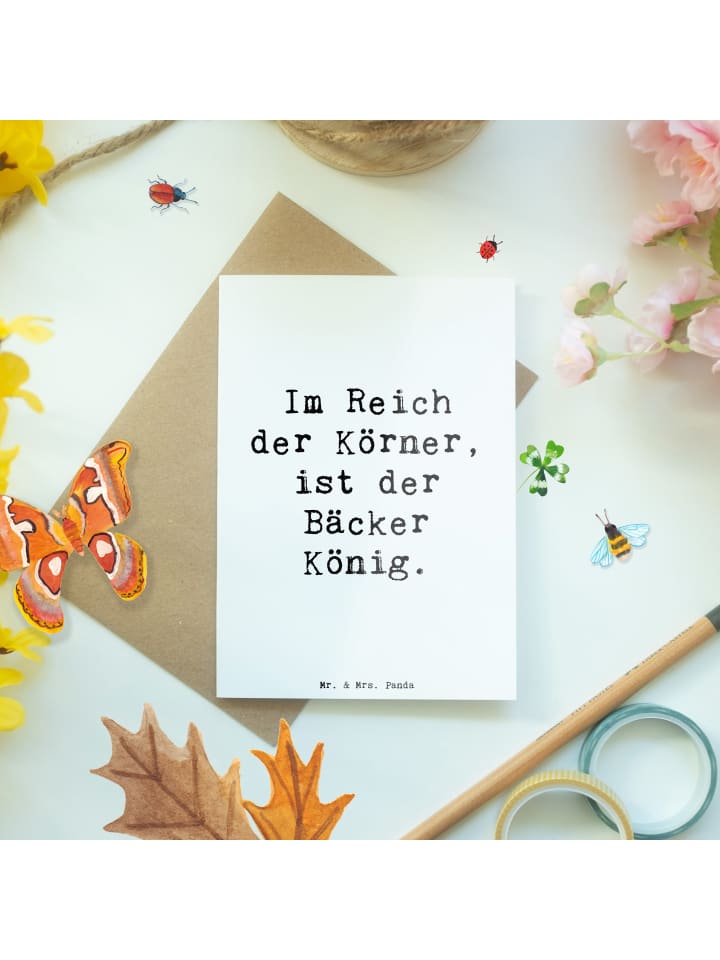 Mr. & Mrs. Panda Grußkarte Spruch Bäcker Krönung mit Spruch in Weiß günstig kaufen onesize
