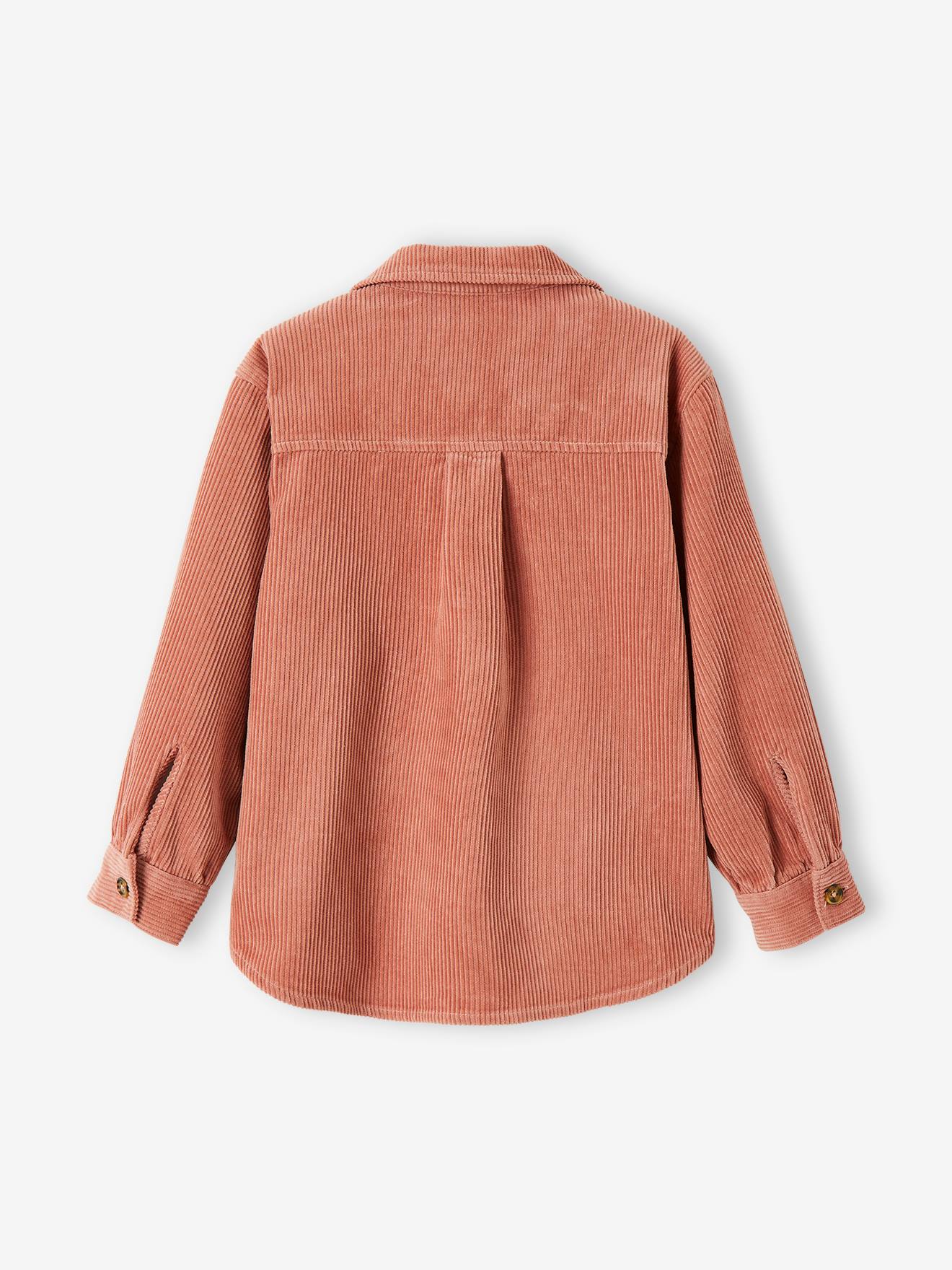 Surchemise velours fille lichen