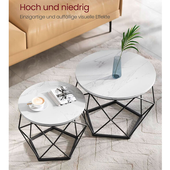 Beistelltisch, rund, 2er Set