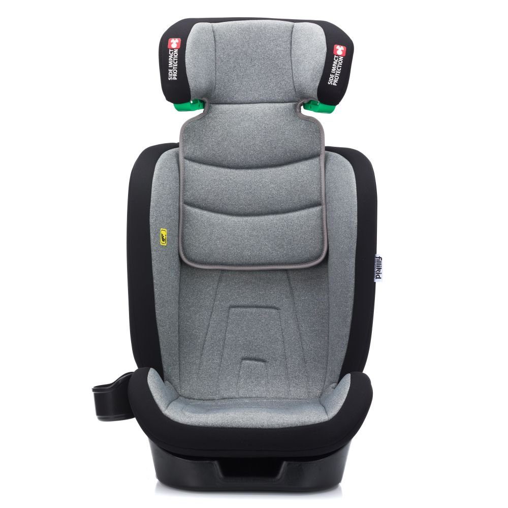 Fillikid Autokindersitz Elli Pro i-Size - Grau, bis: 36 kg, Kinder Autositz ab 3 Jahre - 12 Jahre (100 cm - 150 cm) mit Isofix