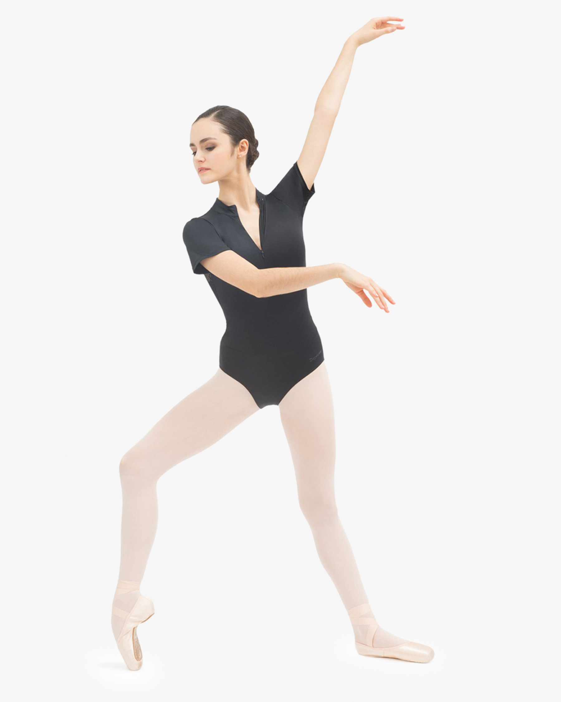 Officer collar leotard with lace in the back