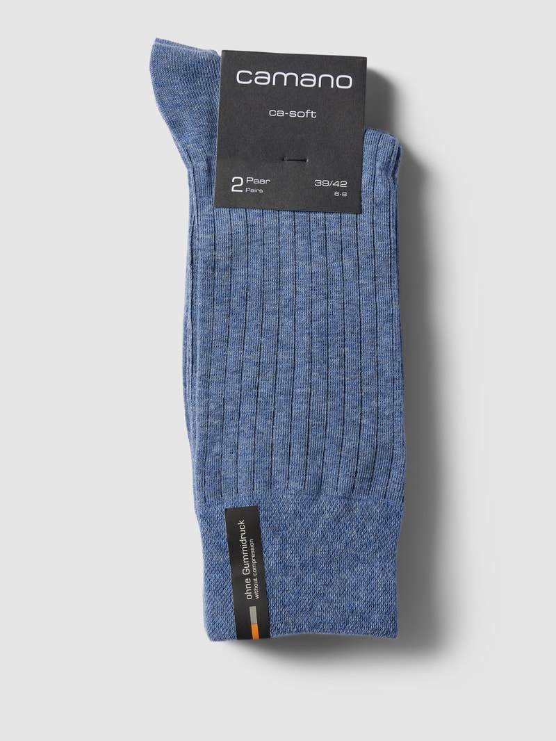 Socken in Ripp-Optik im 2er-Pack in blau