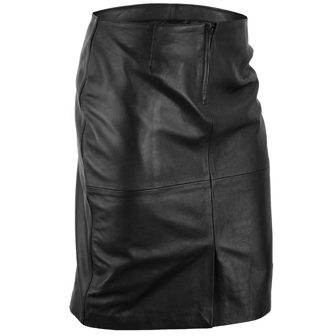 German Wear Lederrock Trend452R Midi Trendiger Midi Lederrock aus Lammnappa Business Rock echtleder