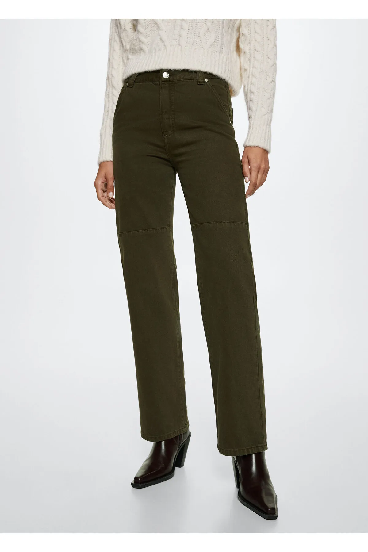 MANGO  Khakifarbene Damenjeans 37075835