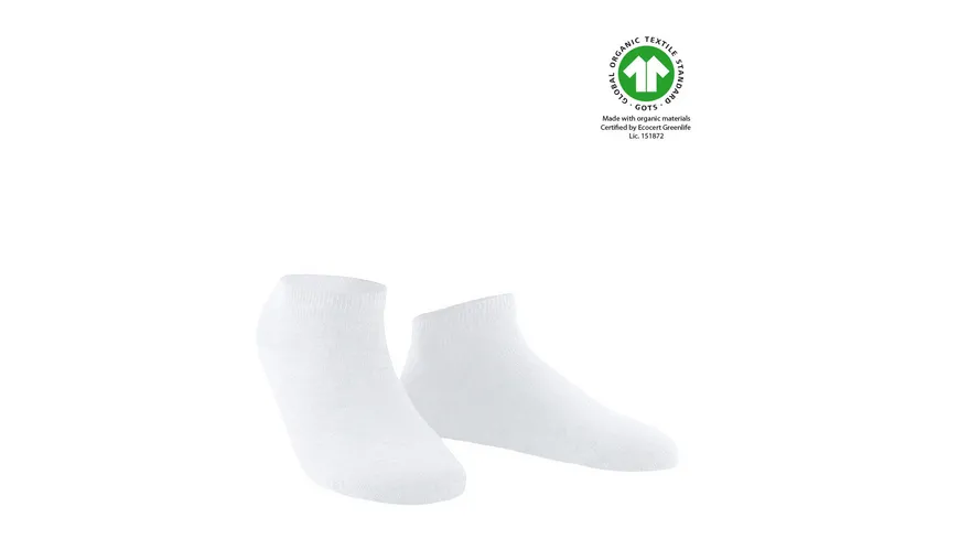 WILOX Damen Sneaker Socken ORGANIC COTTON weiß
