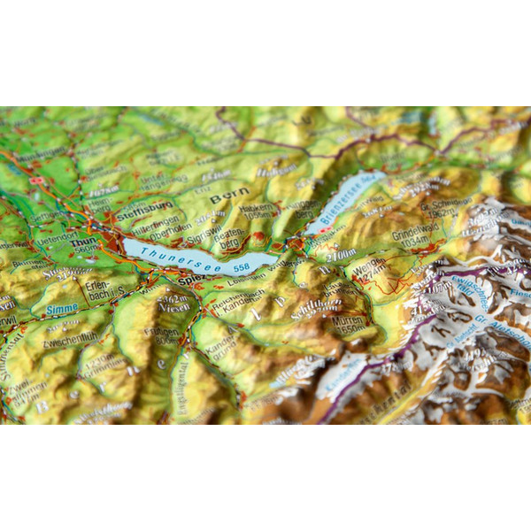 RELIEFPOSTKARTE BERNER OBERLAND