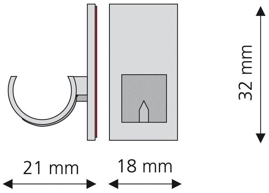 Klebeträger, Liedeco, Cafehausstangen, (Set, 2-tlg), für Cafehausstangen Ø 12 mm