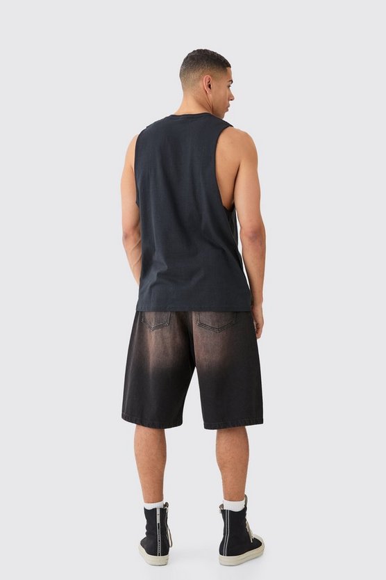 Oversize Tanktop mit Iron Maiden Print