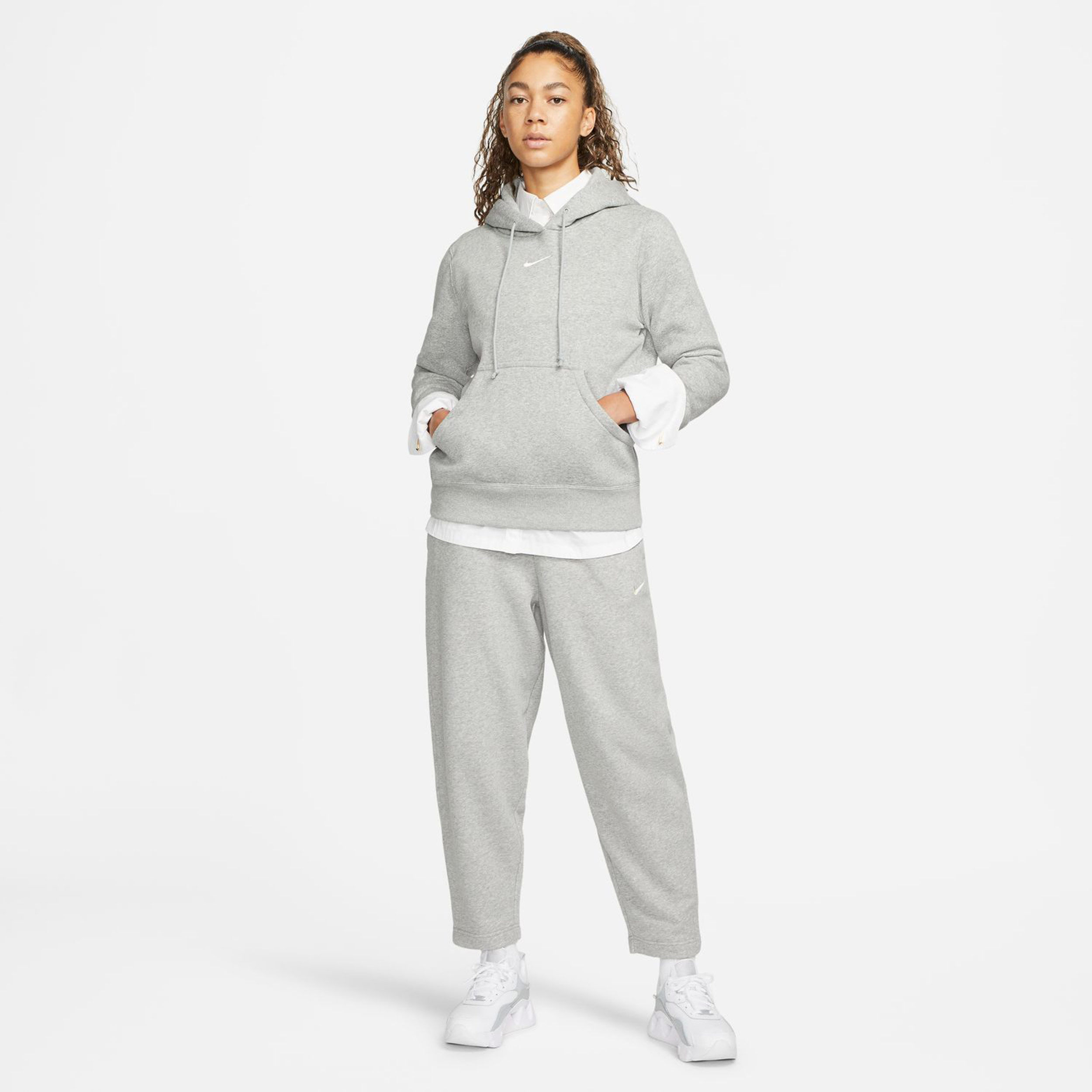 PHNX Fleece Standard Hoody Damen - Hellgrau