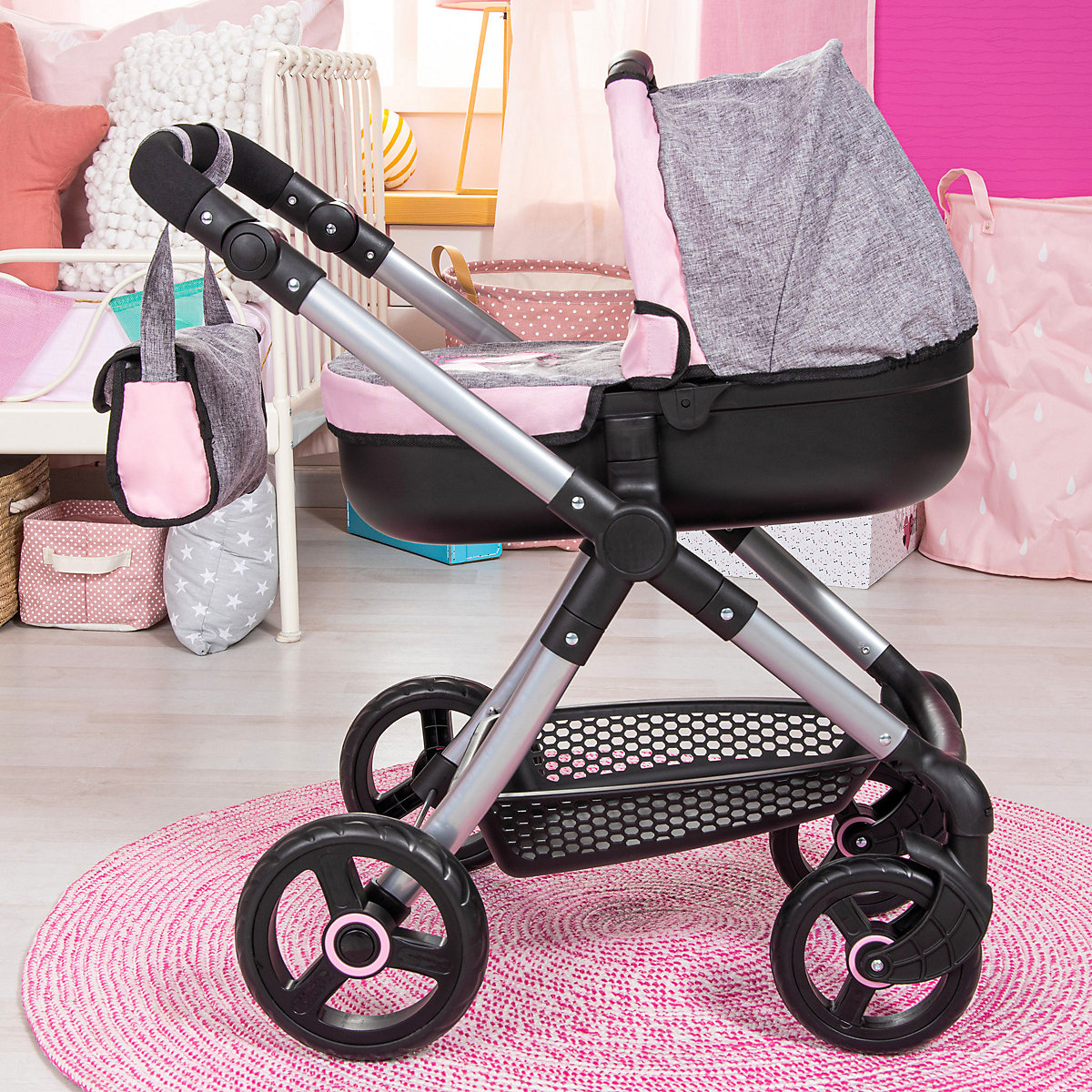 Puppenwagen Style, grau/rosa