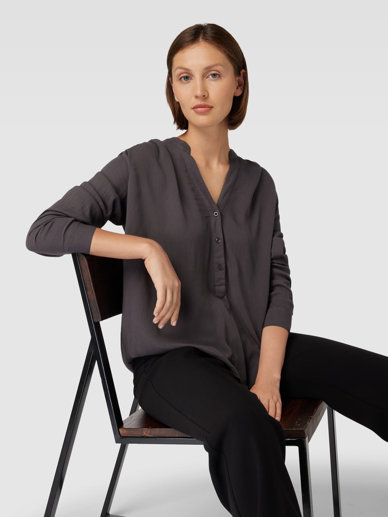 Blusenshirt mit V-Ausschnitt in anthrazit