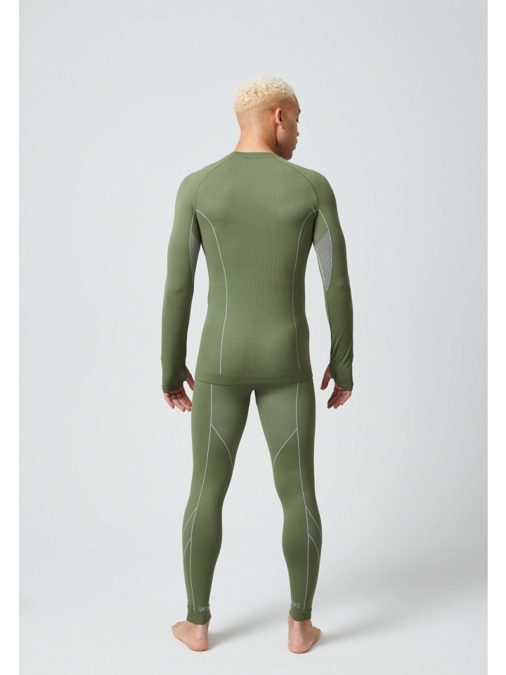 SNOCKS Thermounterwäsche mit Daumenloch 1 Set in Olive günstig kaufen