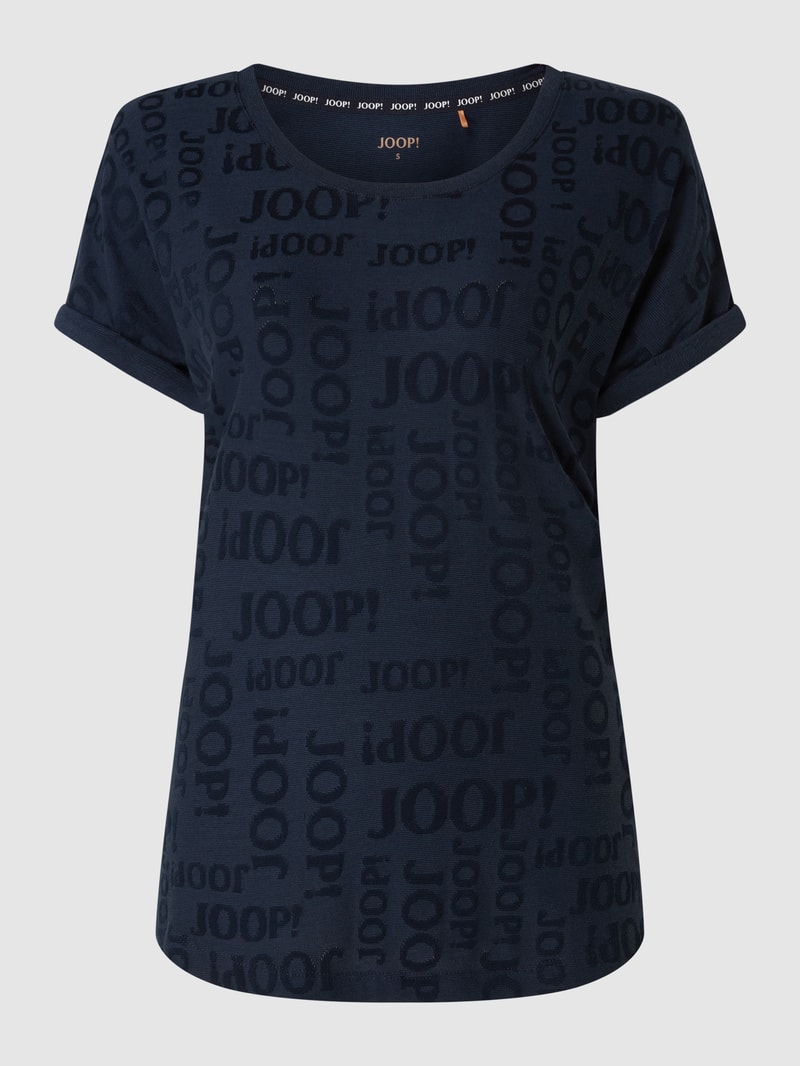 Lounge-Oberteil mit Logo-Muster in marineblau