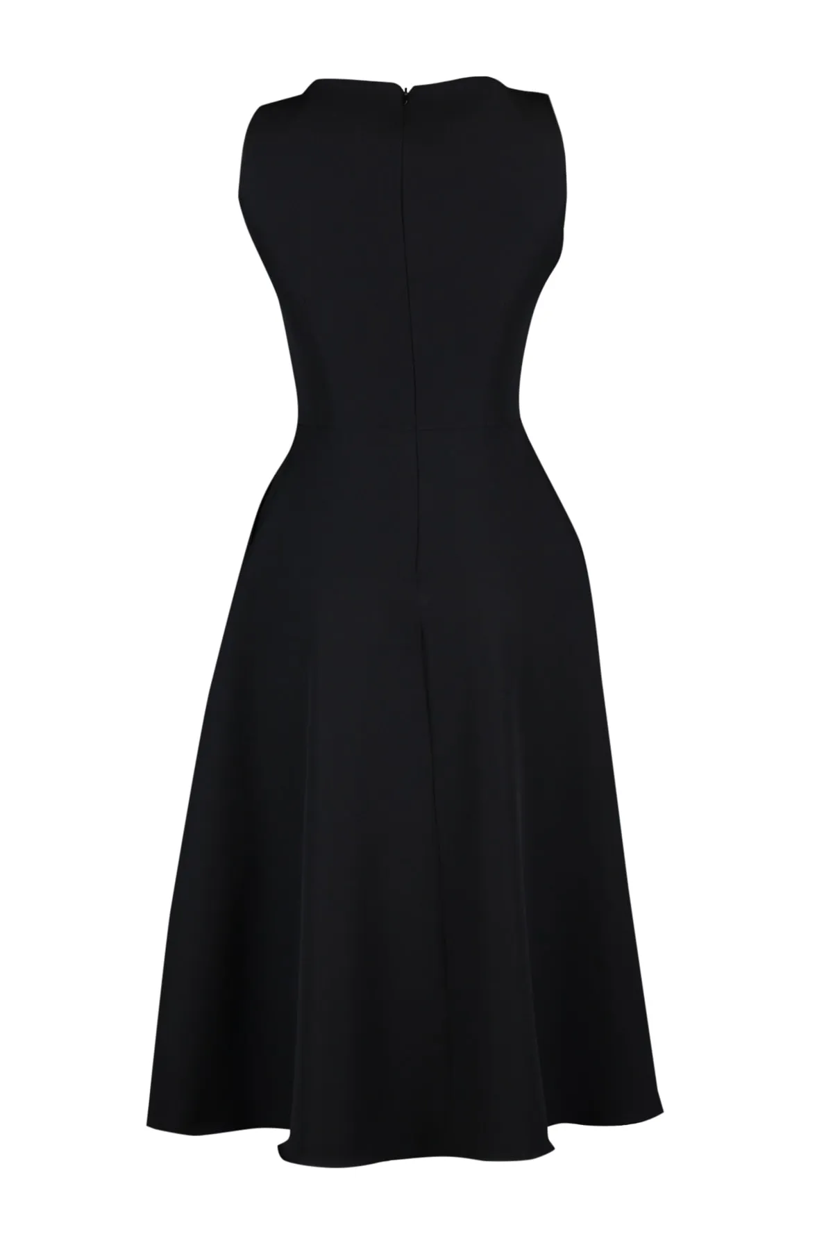 Trendyol Collection  Schwarzes Midi-Plissee-Webkleid mit Taille TWOSS20EL0980