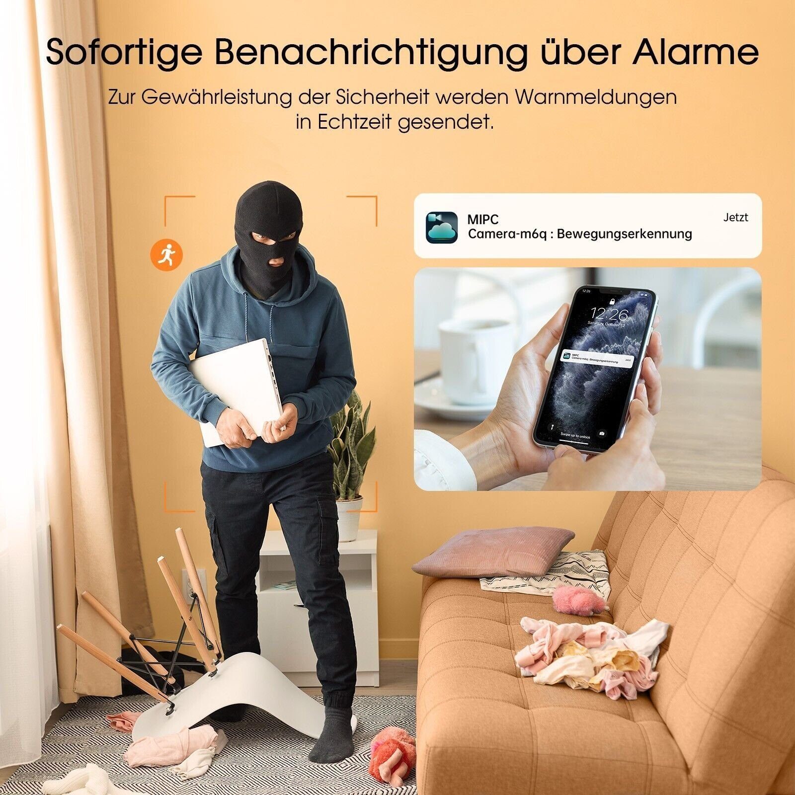 ieGeek 1080P HD WLAN Innen Überwachungskamera mit PTZ 350°/100° & Nachtsicht Überwachungskamera (Innenbereich,Drinnen,Innen, Cloud-Speicher, unterstützt TF-Karte maximal 512G(nicht enthalten), PIR Bewegungserkennung,Personenerkennung,Zwei-Wege-Audio