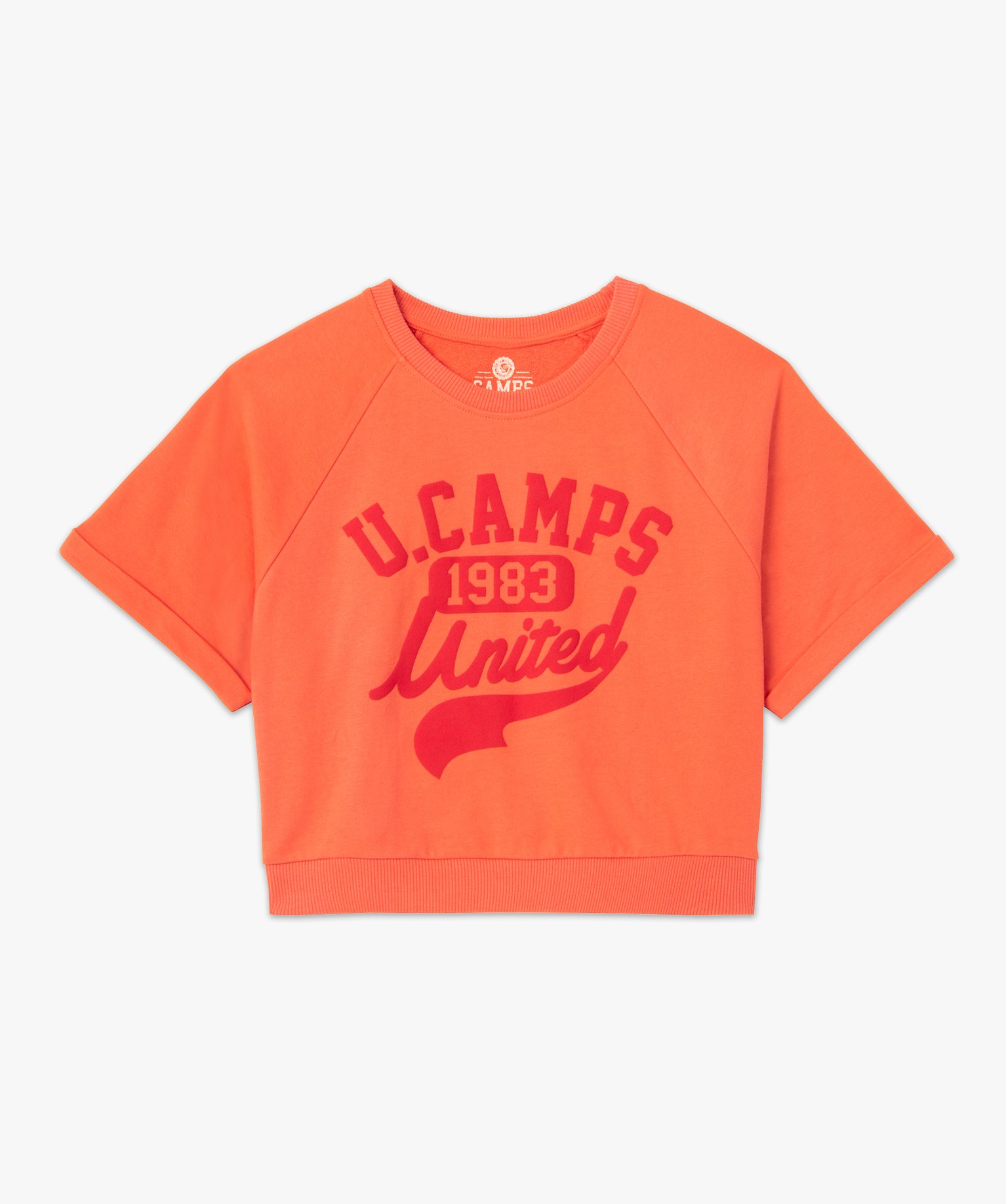 Sweat femme court à manches courtes – Camps United rose | GEMO