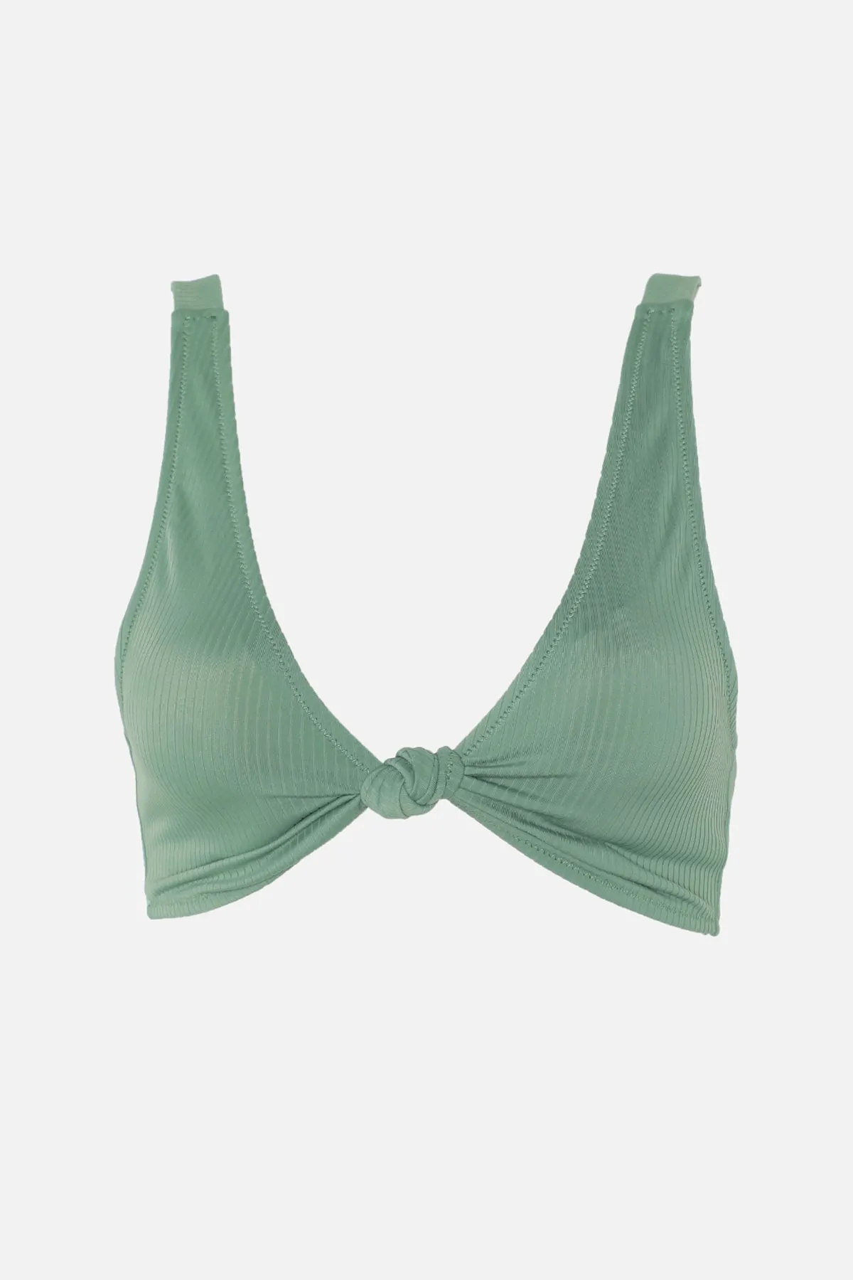 Trendyol Collection  Grünes strukturiertes Bikinioberteil mit Knotendetail TBESS22BU0040