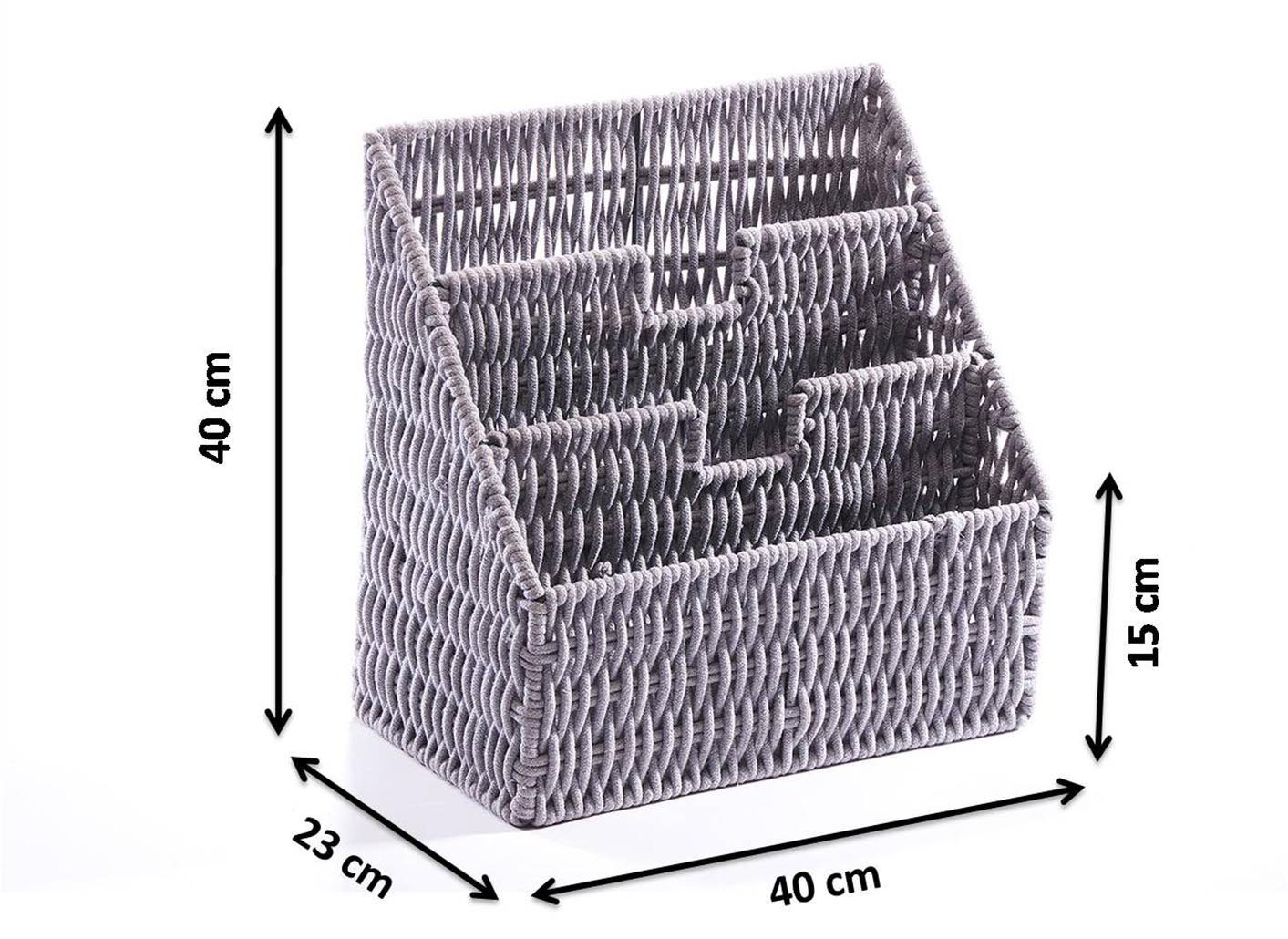 Kobolo Zeitungsständer Zeitungskorb geflochten aus Baumwolle 40x23x40 cm