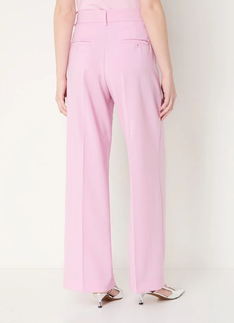 MaxMara Visivo high waist wide fit wool trousers with pressed crease