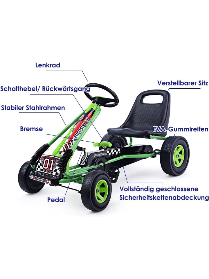 COSTWAY Gokart ab 3 Jahren in Grün günstig kaufen 99 cm