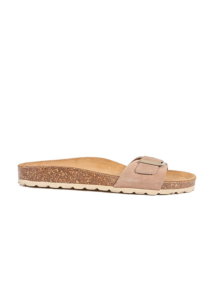 BABUNKERS Family Leder-Pantoletten in Beige günstig kaufen 42