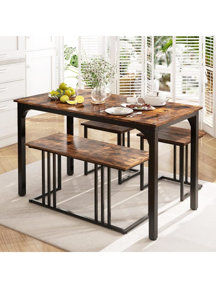 COSTWAY Esstisch 4er Set in Braun günstig kaufen onesize