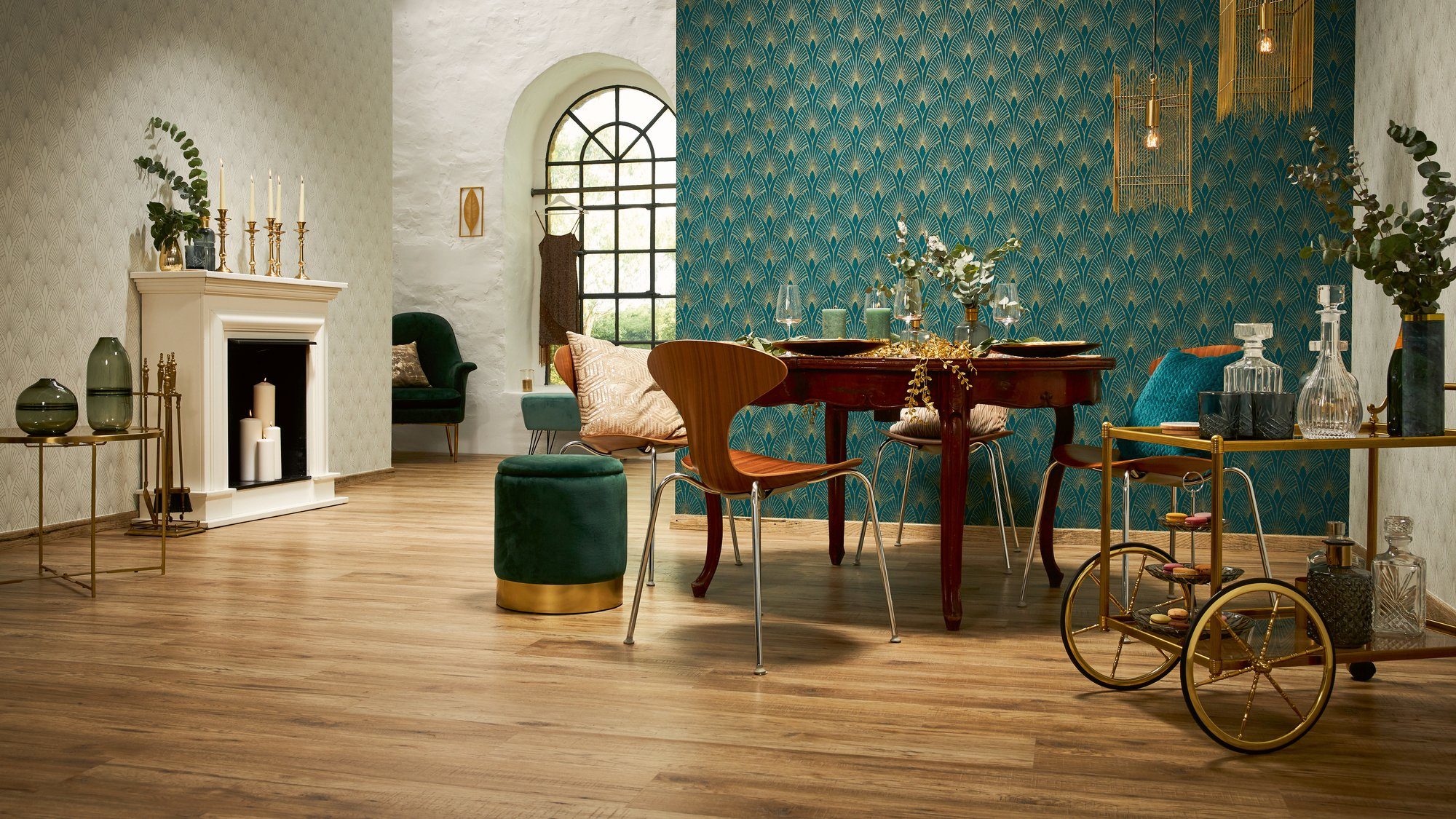 living walls Vliestapete New Walls 50's Glam Art Deco Optik, Barock, Tapete Art Deco