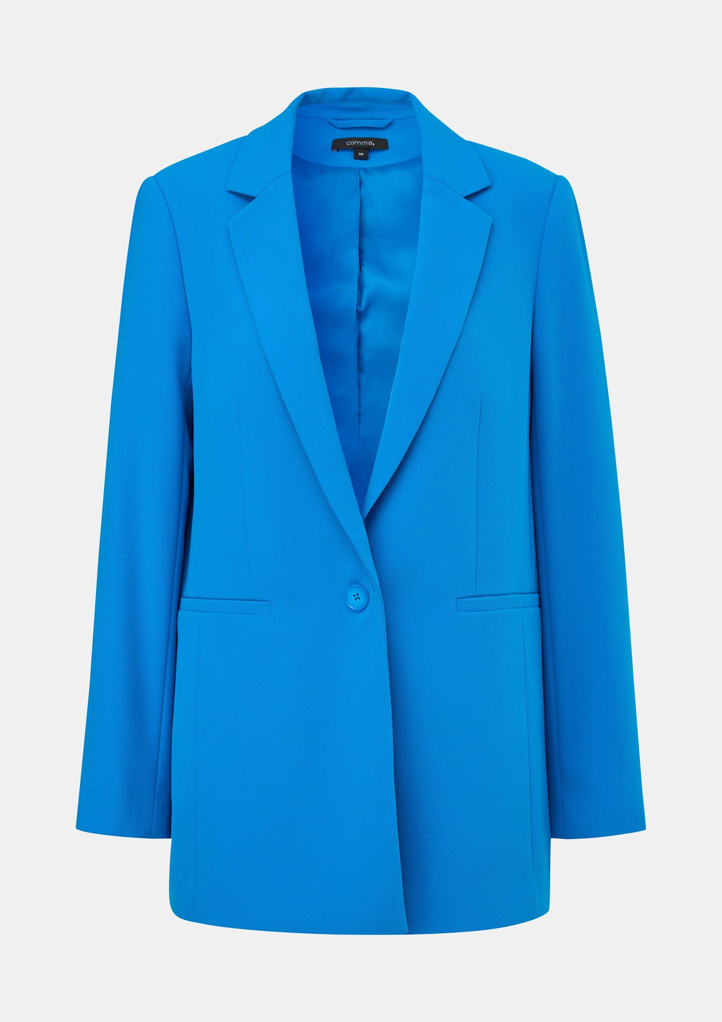 Longblazer aus Crêpe - royalblau