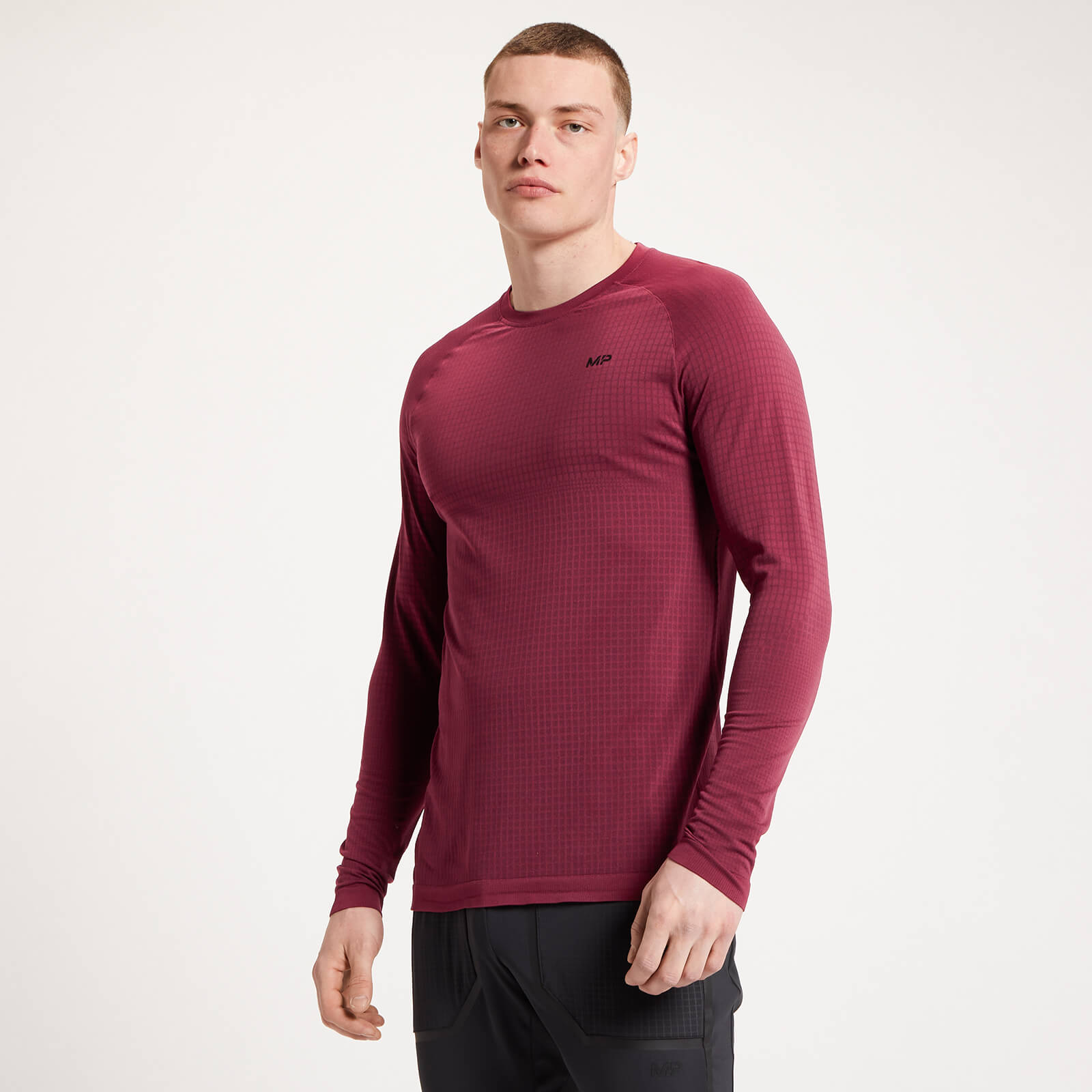 Haut sans coutures à manches longues MP Tempo Ultra pour hommes – Merlot