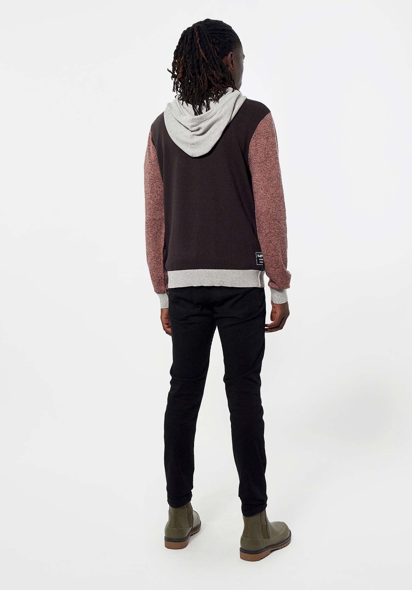 SHEIK  Pull marron à capuche Homme