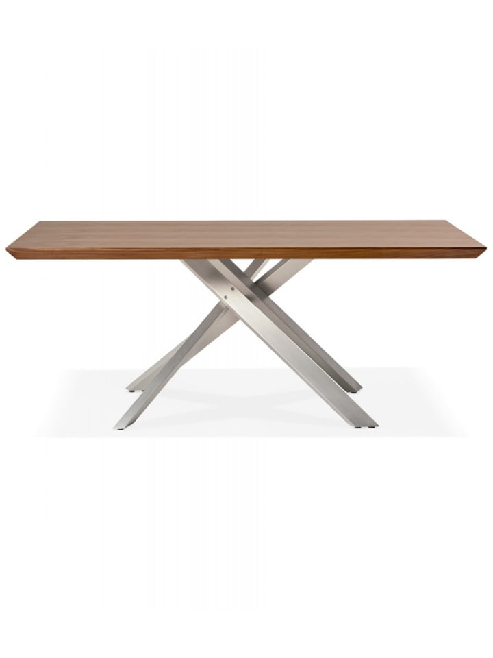 KADIMA DESIGN Esstisch aus Walnussholz mit Metallgestell | Modern Elegant in Braun-Grau günstig kaufen onesize