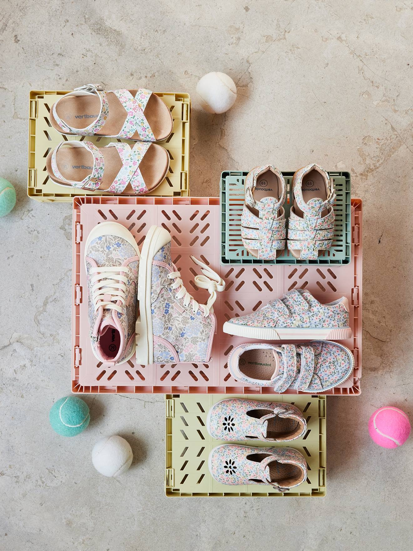 Baskets scratchées en toile enfant rose