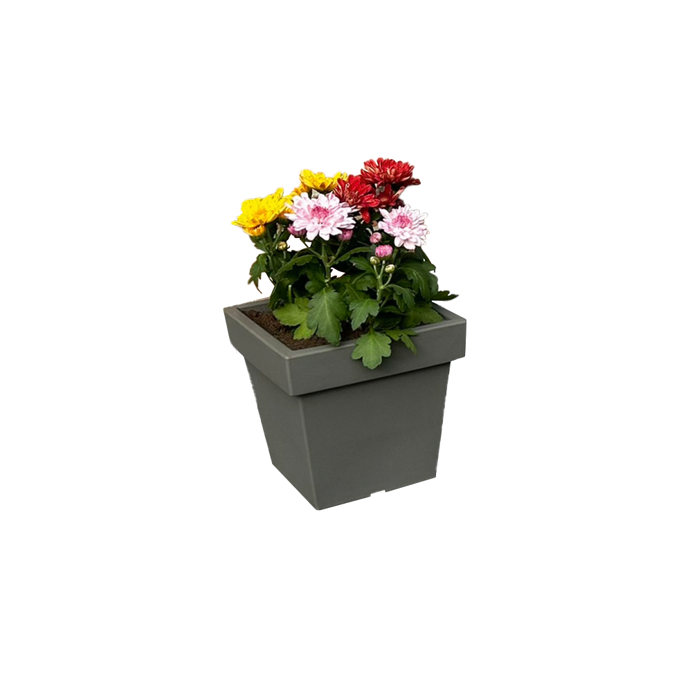 Powertec Garden Pflanztopf „Vigo“ eckig - 4,0 L Steingrau