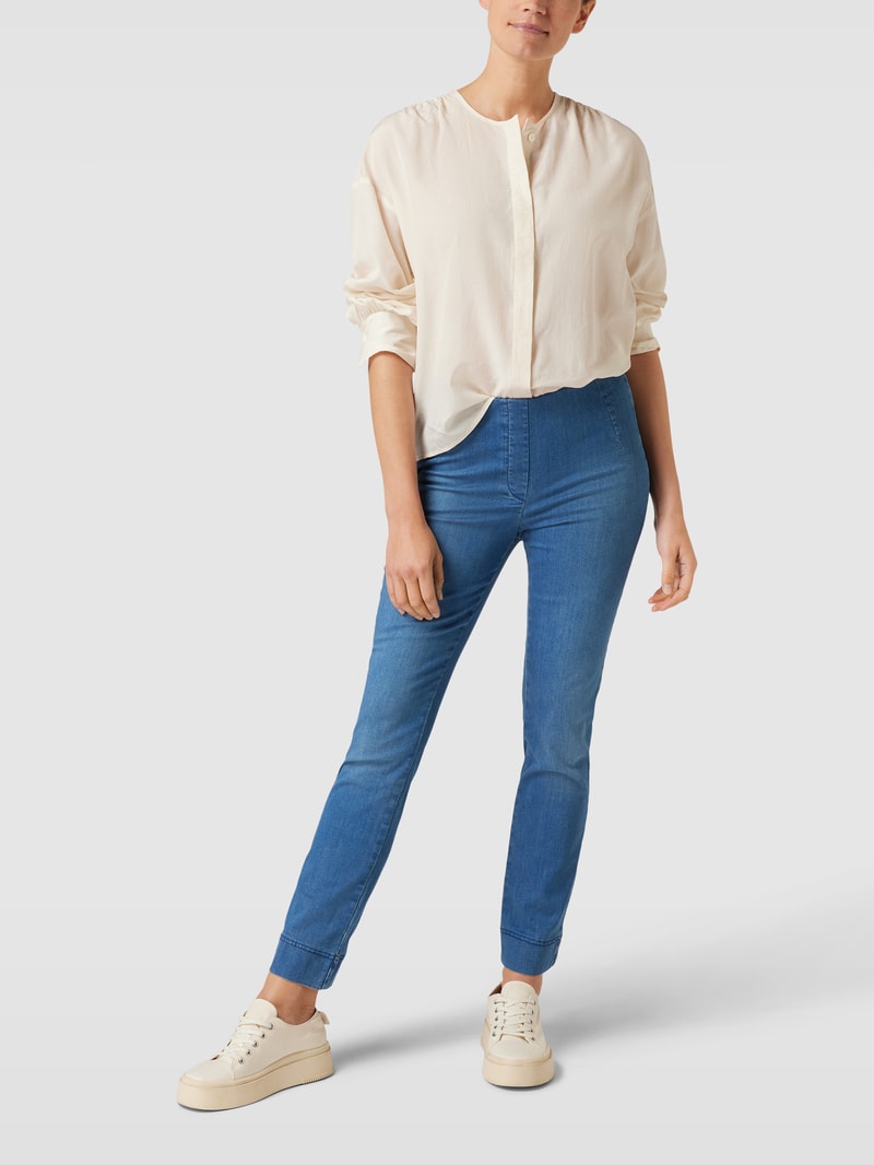 Jeans mit elastischem Bund in blau