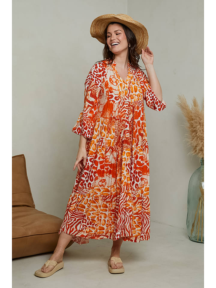 Curvy Lady Kleid in Orange günstig kaufen