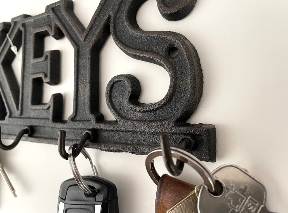 LB H&F Lilienburg Schlüsselbrett Schlüsselhaken Schlüsselbrett Schlüsselhaken Schlüsselkasten, (massiv Schlüsselorganizer Schlüsselaufbewahrung Haken Halter für Schlüssel Schlüsselboard Metall massiv Schlüsselaufhänger Gusseisen Landhaus), Schlüsselh