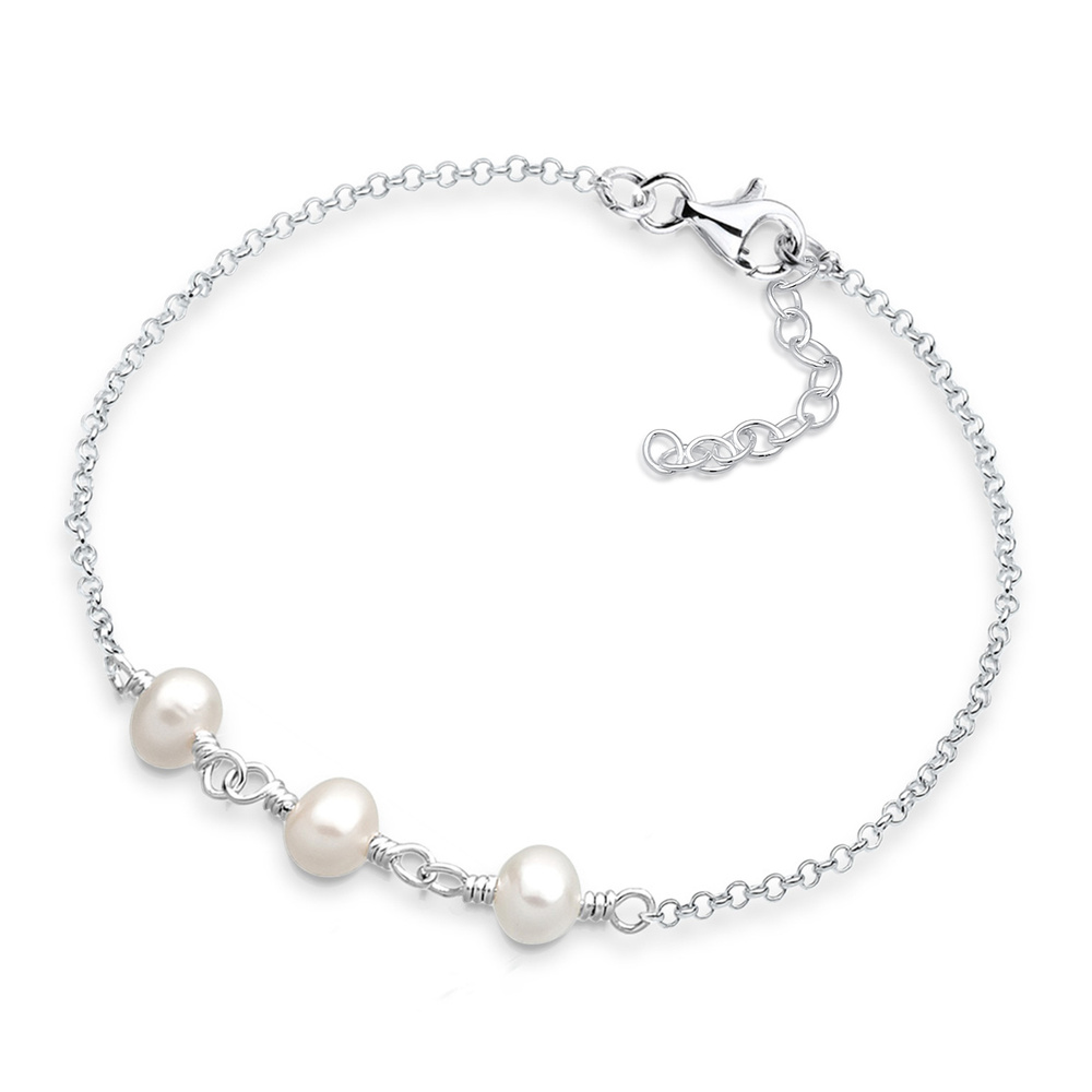 Elli Elli Bracelet Süwasserzuchtperlen 925 Sterling Silber Bracelet
