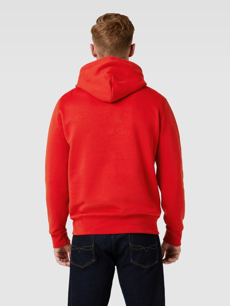 Hoodie mit Label-Stitching in orange
