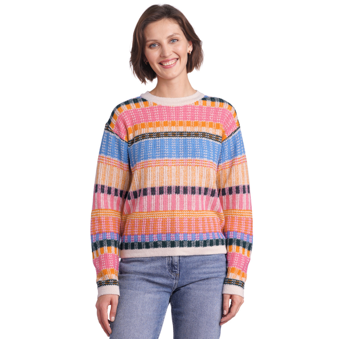 Damen Strickpullover mit buntem Muster