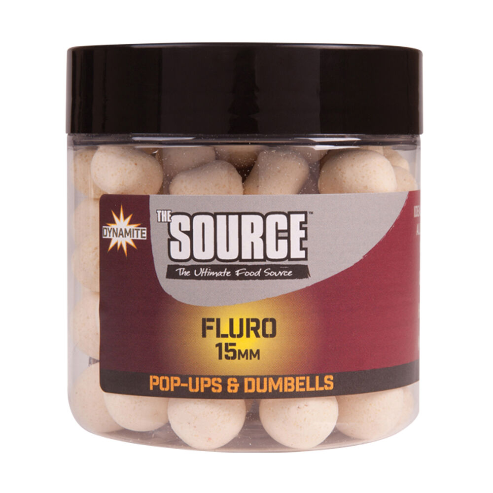 Floating carp boilies, dynamite baits, the source, white fluorescent