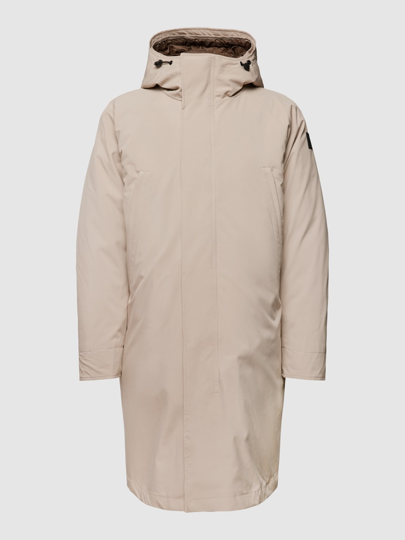 Mantel mit Label-Patch Modell 'Atech' in taupe