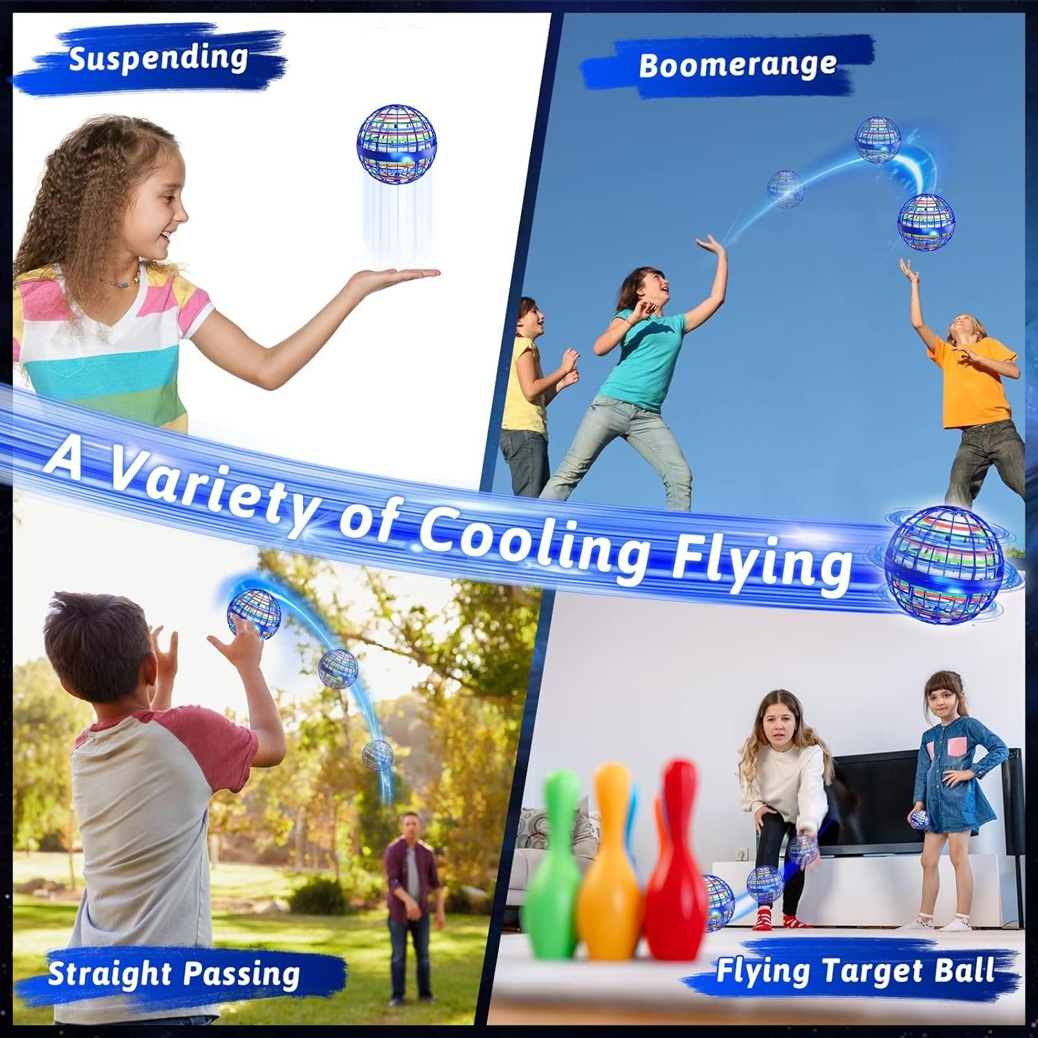 KREATE Magic Flying Ball, Kinder Spielzeug-Drohne, LED Mini Drone Toy Drohne (Fidget Spinner Mini-Drohnenspielzeug, Kreatives Geschenk, für Party, Halloween/Erntedankfest/Weihnachten/Geburtstag)